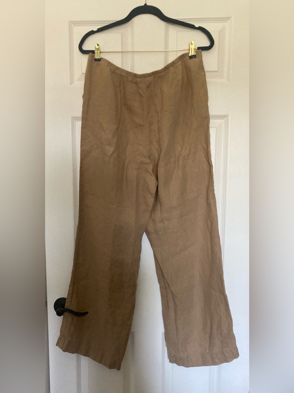 J. Jill Love Linen Wide Leg Pants in Camel Brown, Size Medium